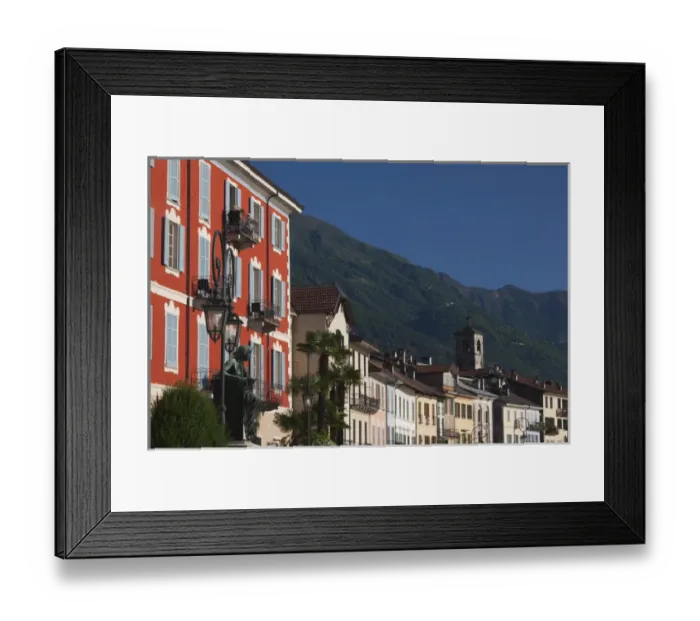 Framed Print : ITALY, Verbano-Cusio-Ossola Province, Cannobio. Piazza Vittorio Emanuele III buildings Framed Print : ITALY, Verbano-Cusio-Ossola Province, Cannobio. Piazza Vittorio Emanuele III buildings