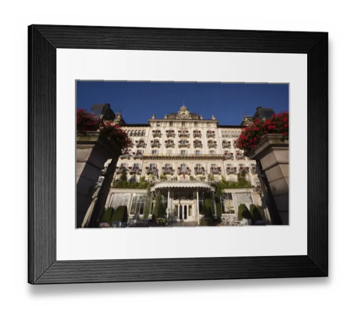 Framed Print : ITALY, Verbano-Cusio-Ossola Province, Stresa. Historic Grand Hotel des Iles Borromees Framed Print : ITALY, Verbano-Cusio-Ossola Province, Stresa. Historic Grand Hotel des Iles Borromees