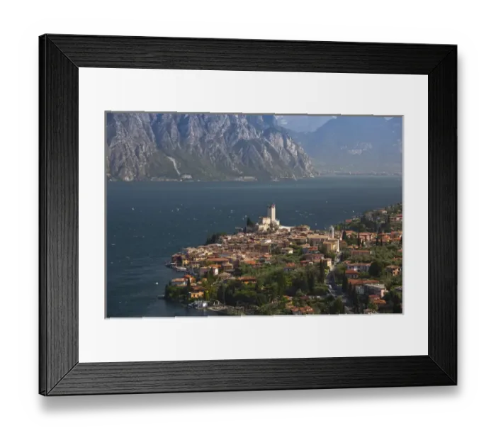 Framed Print : ITALY, Verona Province, Malcesine. Aerial town view Framed Print : ITALY, Verona Province, Malcesine. Aerial town view