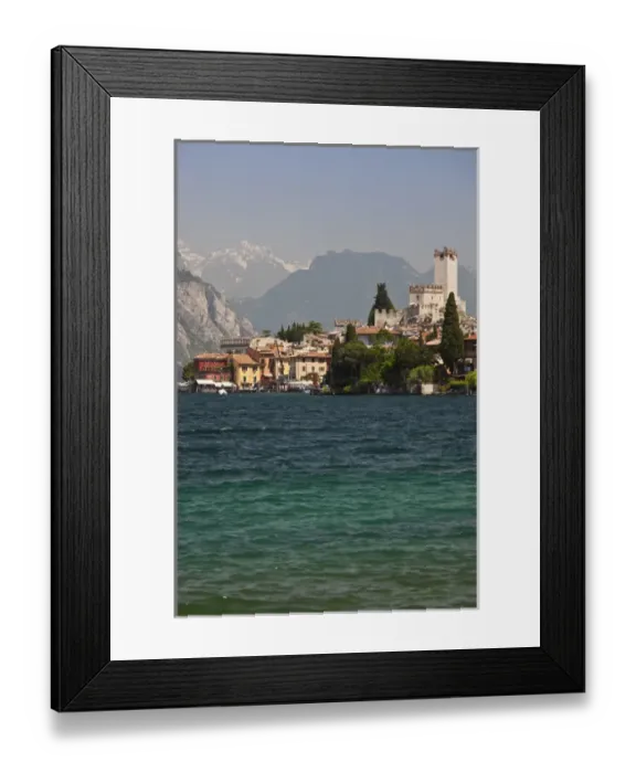 Framed Print : ITALY, Verona Province, Malcesine. Lakeside town view