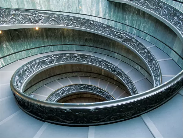 Europe, Italy, Rome, Vatican City. Musei Vaticani, main entrance staircase