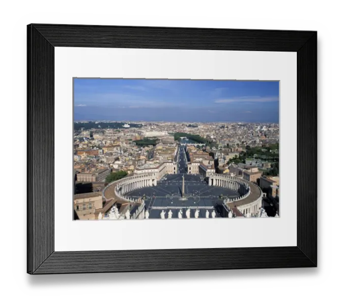 Framed Print : Europe, Italy, Rome, Vatican City. View of St. Peters Square from the dome of St Framed Print : Europe, Italy, Rome, Vatican City. View of St. Peters Square from the dome of St