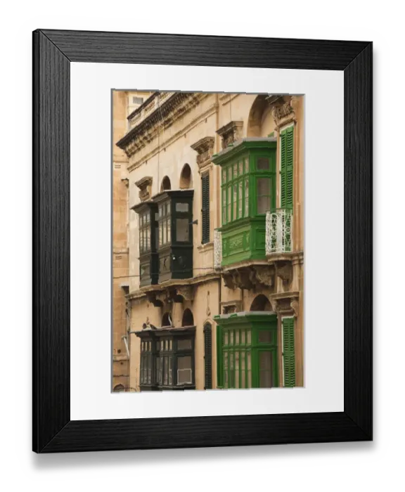 Framed Print : Malta, Valletta, buildings, Maltese architecture Framed Print : Malta, Valletta, buildings, Maltese architecture