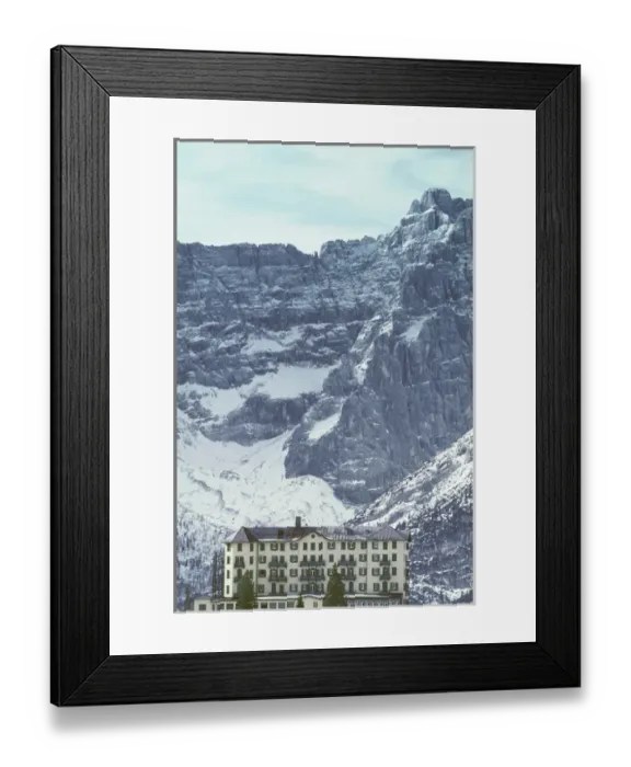 Framed Print : Europe, Italy, Venitia, Dolomites, Miurina. Winter view of Instititi Pio XII, hospital Framed Print : Europe, Italy, Venitia, Dolomites, Miurina. Winter view of Instititi Pio XII, hospital