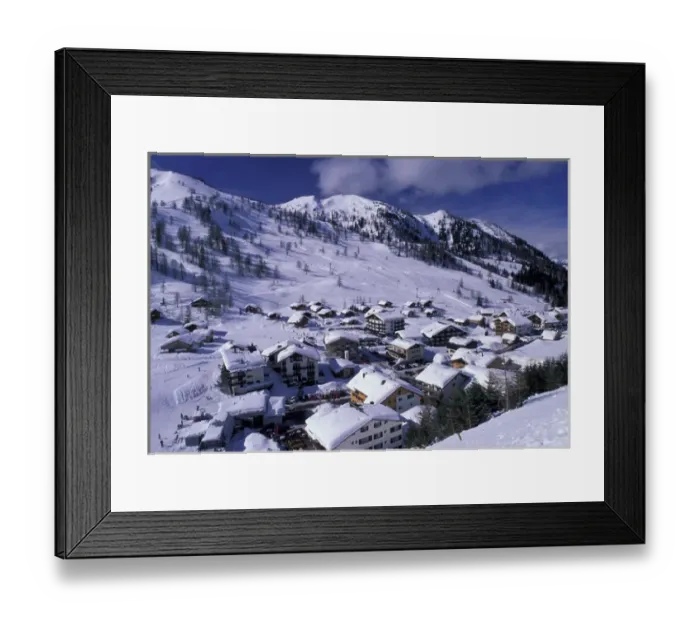 Framed Print : Europe, Liechtenstein, Malbun. Ski resort, view of ski village Framed Print : Europe, Liechtenstein, Malbun. Ski resort, view of ski village