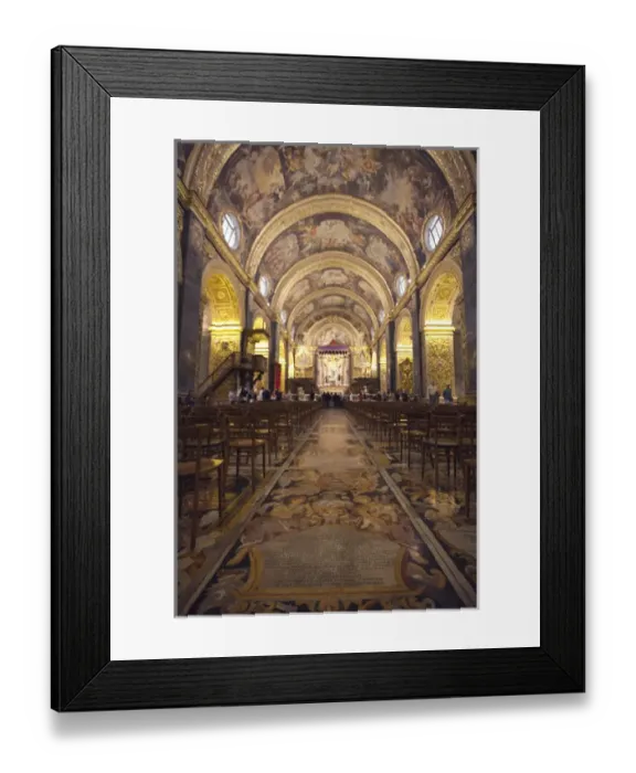 Framed Print : Malta, Valletta, St. Johns Co-Cathedral, interior