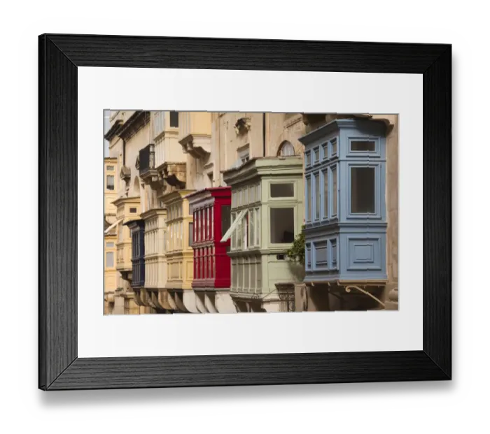 Framed Print : Malta, Valletta, Maltese architecture, buildings on Triq ir-Repubblika, Republic Street