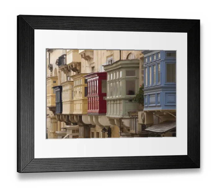 Framed Print : Malta, Valletta, building detail, Triq il-Repubblika street Framed Print : Malta, Valletta, building detail, Triq il-Repubblika street