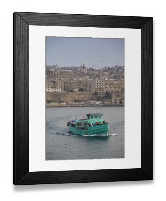 Framed Print : Malta, Valletta, Ferry to Sliema, Marsamxett Harbor