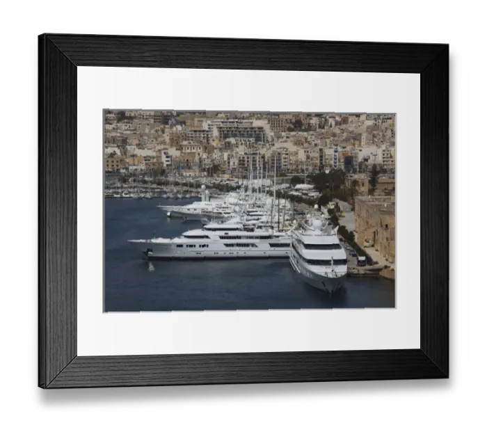 Framed Print : Malta, Valletta, Ta Xbiex, Lazaretto Creek yacht basin, seen from St. Michaels Bastion Framed Print : Malta, Valletta, Ta Xbiex, Lazaretto Creek yacht basin, seen from St. Michaels Bastion