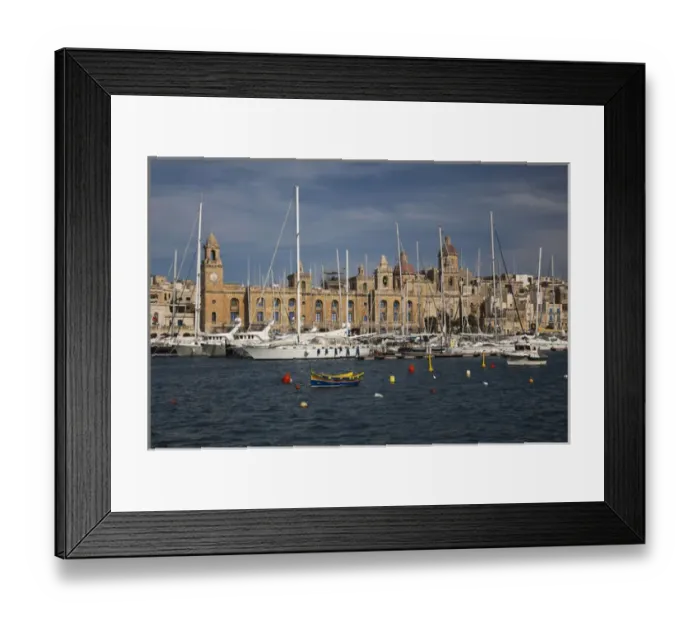 Framed Print : Malta, Valletta, Vittoriosa, Birgu, marina and waterfront Framed Print : Malta, Valletta, Vittoriosa, Birgu, marina and waterfront