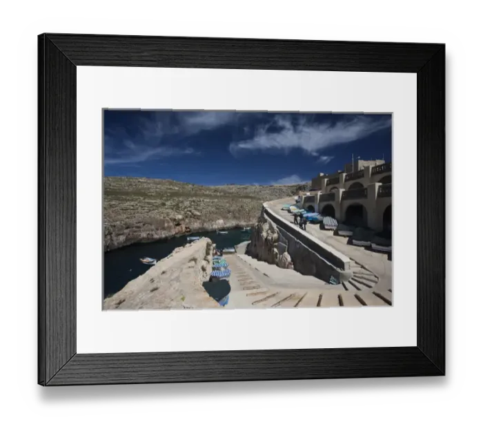 Framed Print : Malta, Southeast, Wied iz-Zurrieq, harbor inlet by the Blue Grotto