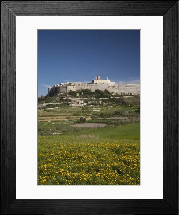 Framed Print : Malta, Central, Mdina, Rabat, elevated town view from the northwest Framed Print : Malta, Central, Mdina, Rabat, elevated town view from the northwest