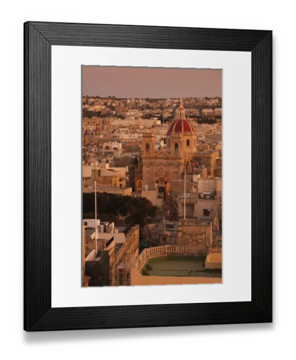 Framed Print : Malta, Gozo Island, Victoria-Rabat, elevated town view with Basilica of St. George Framed Print : Malta, Gozo Island, Victoria-Rabat, elevated town view with Basilica of St. George