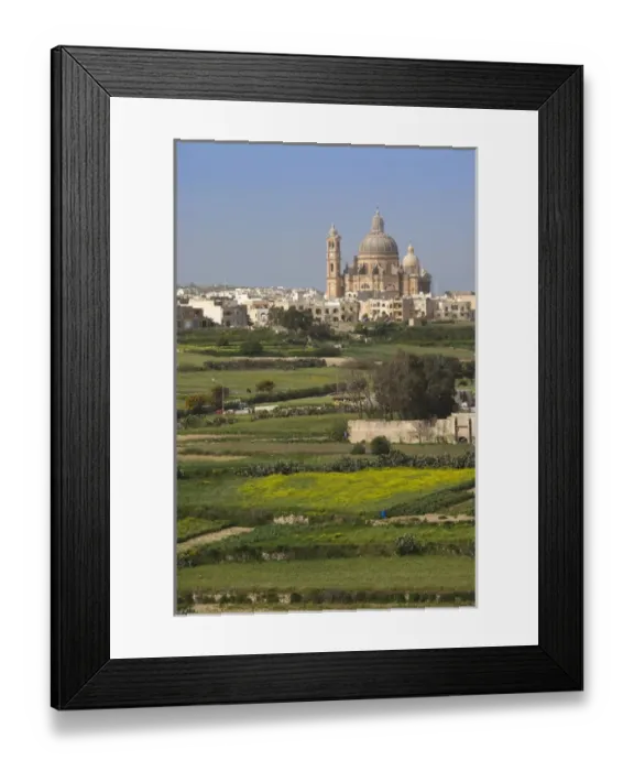 Framed Print : Malta, Gozo Island, Xewkija, elevated view of Rotunda Church Framed Print : Malta, Gozo Island, Xewkija, elevated view of Rotunda Church