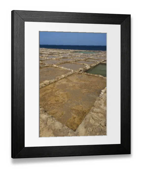 Framed Print : Malta, Gozo Island, Marsalform, salt pans carved into rocky coastline Framed Print : Malta, Gozo Island, Marsalform, salt pans carved into rocky coastline