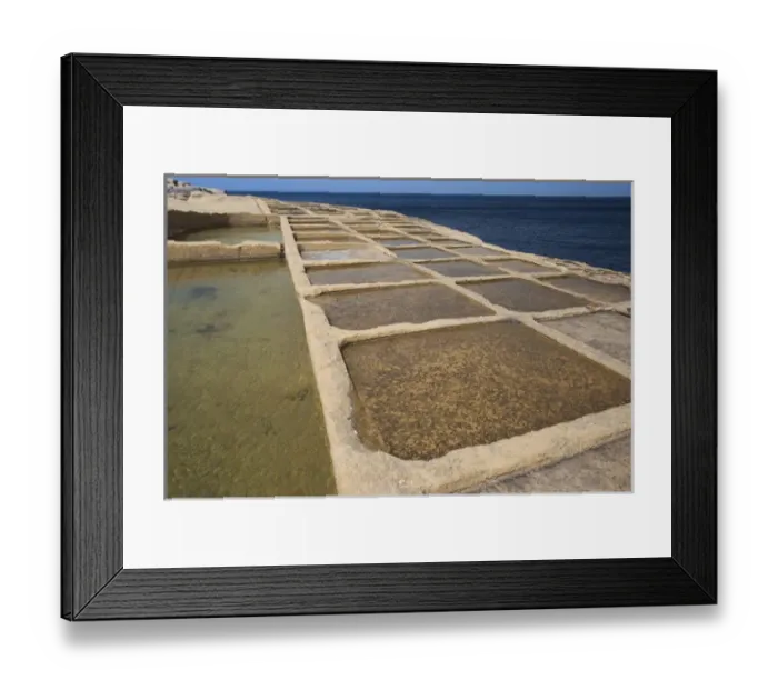 Framed Print : Malta, Gozo Island, Marsalform, salt pans carved into rocky coastline Framed Print : Malta, Gozo Island, Marsalform, salt pans carved into rocky coastline