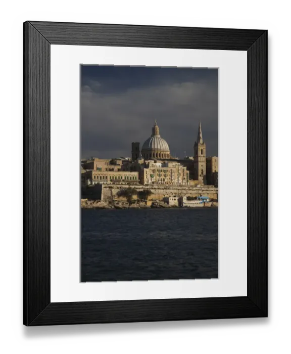Framed Print : Malta, Valletta, skyline with St. Pauls Anglican Cathedral and Carmelite Church from Sliema Framed Print : Malta, Valletta, skyline with St. Pauls Anglican Cathedral and Carmelite Church from Sliema