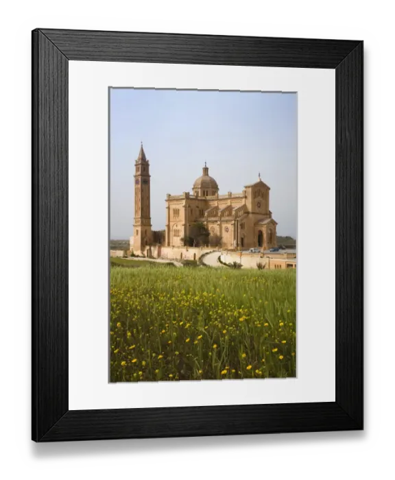 Framed Print : Malta, Gozo Island, Gharb, Basilica of Ta-Pinu, exterior