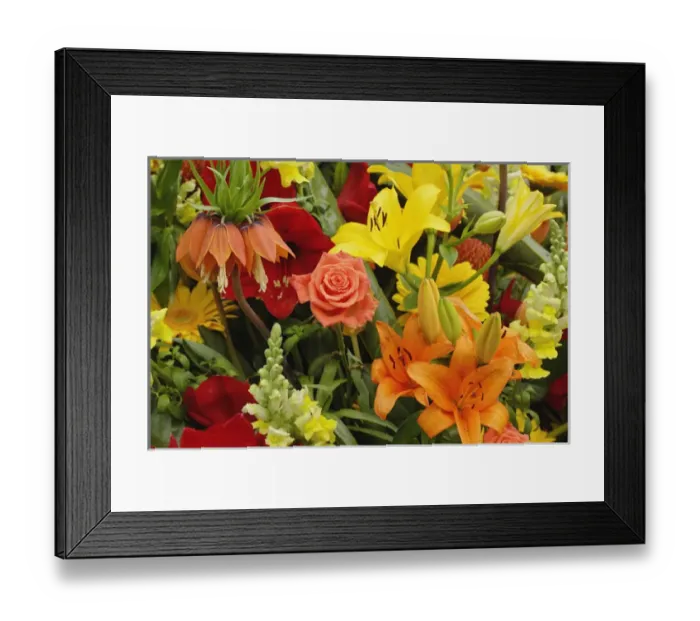 Framed Print : Flowers on float celebrating Queens Day, a celebration of the Queen Mother, Princess Juliana