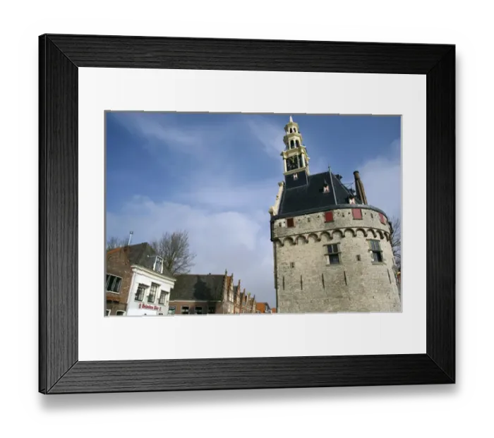 Framed Print : Europe, The Netherlands (aka Holland), West Friesland, Hoorn. Hoofdtoren tower located Framed Print : Europe, The Netherlands (aka Holland), West Friesland, Hoorn. Hoofdtoren tower located