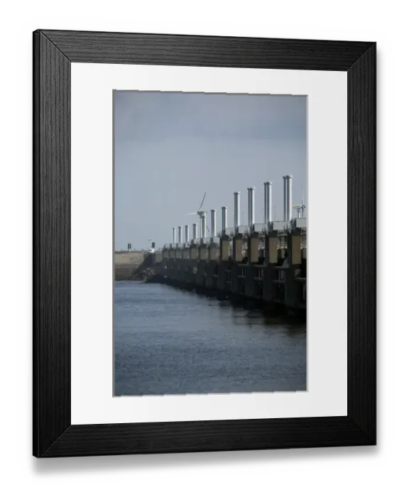 Framed Print : Europe, The Netherlands (aka Holland), Zeeland, Oosterscheldekering, Delta Works project