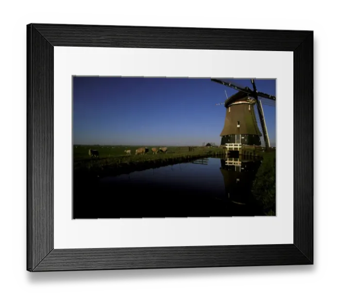 Framed Print : Europe, Netherlands, Volendam. Windmill