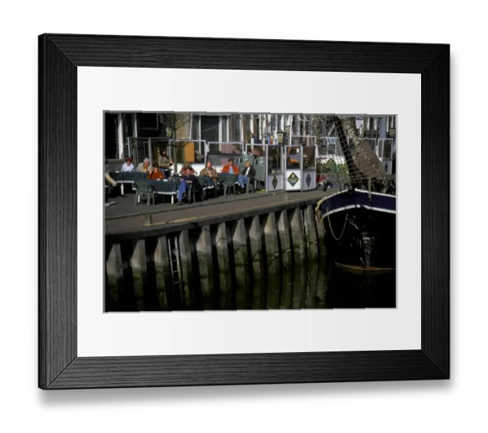 Framed Print : Europe, Netherlands, Harlingen. Inner harbor