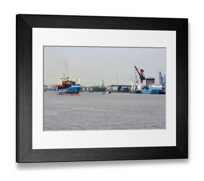 Framed Print : Container ships at the Port of Rotterdam, Netherlands