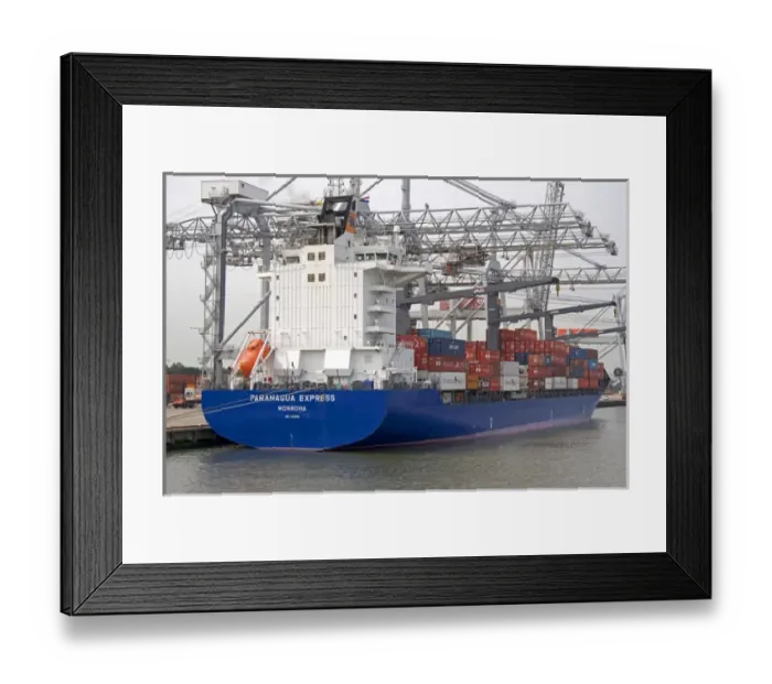 Framed Print : Container ship at the Port of Rotterdam, Netherlands