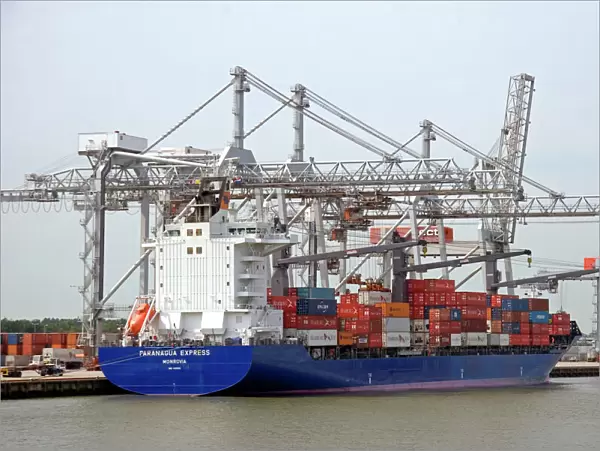 Container ship at the Port of Rotterdam, Netherlands