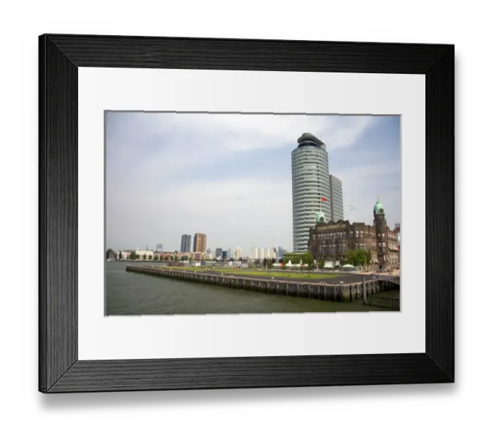 Framed Print : Buildings on the harbor at Rotterdam, Netherlands