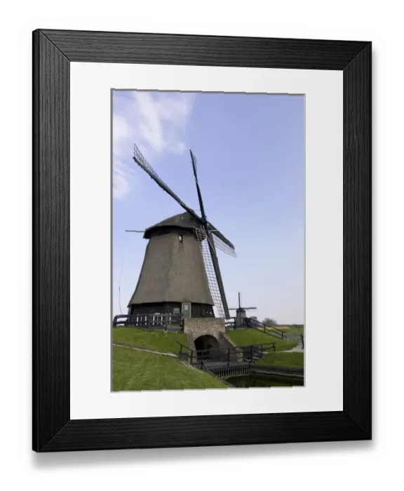 Framed Print : Europe, Netherlands, North Holland, West-Frisia, De Schermer Museum Molen, windmill