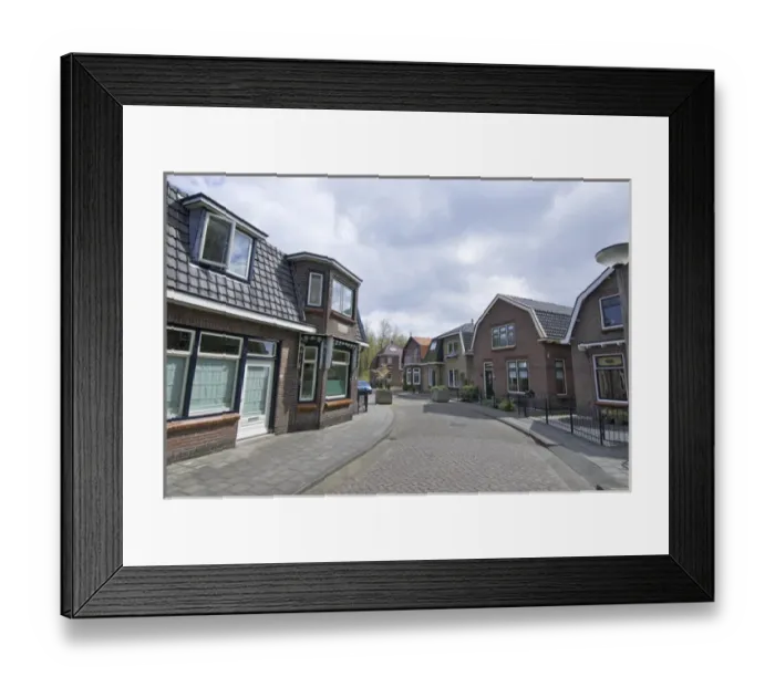 Framed Print : Europe, Netherlands, South Holland, Krimpen, Typical new dutch home construction