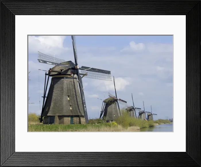Framed Print : Europe, Netherlands, South Holland, Kinderdijk, Windmill