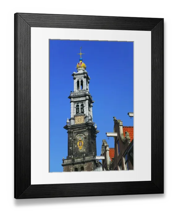 Framed Print : Westerkerk and neighboring buildings, Amsterdam, Netherlands
