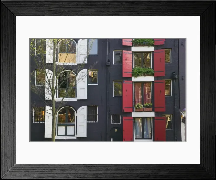 Framed Print : Colorful buildings in Prinsengracht, Amsterdam, Netherlands Framed Print : Colorful buildings in Prinsengracht, Amsterdam, Netherlands