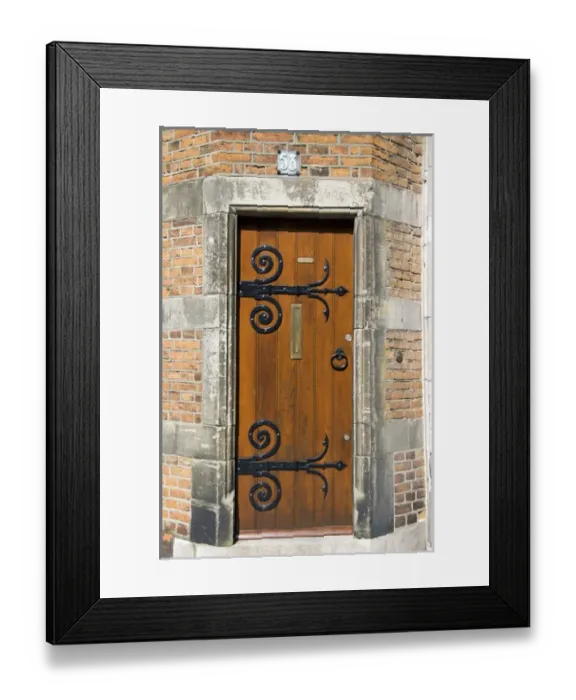 Framed Print : Europe, Netherlands, Gelderland, Nijmegen, detail of door outside portal to St. Stevenskerk