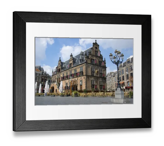 Framed Print : Europe, Netherlands, Gelderland, Nijmegen, Grote Markt, Waag or Waaghouis, the weigh