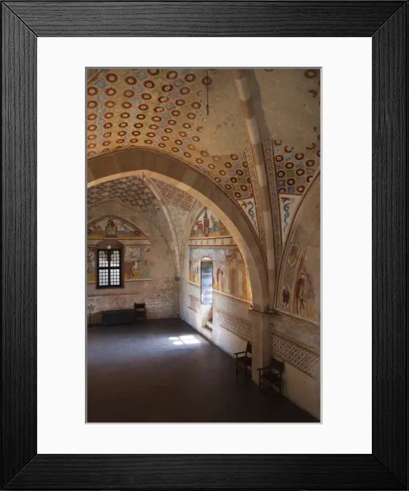 Framed Print : ITALY, Varese Province, Angera. Murals in the Justice Room, La Rocca fortress