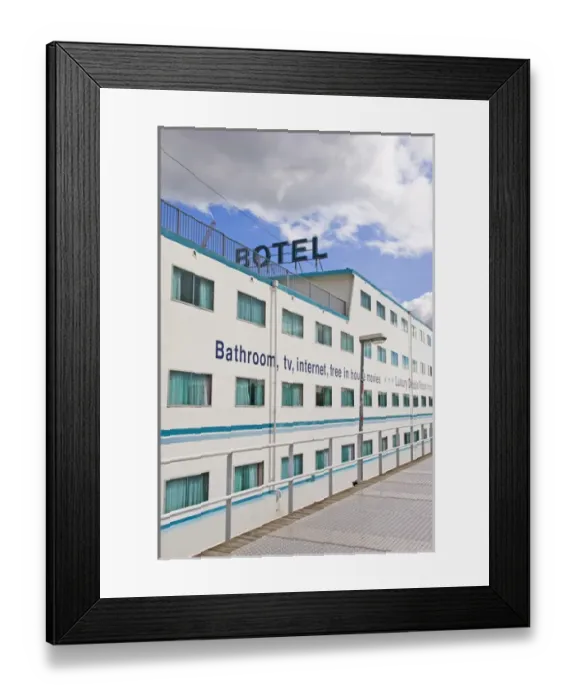 Framed Print : The Amstel Botel, a colorful floating hotel in Amsterdam