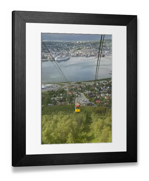 Framed Print : Norway, Tromso. Mt. Storsteinen cable car. Harbor view with Princess cruise ship Framed Print : Norway, Tromso. Mt. Storsteinen cable car. Harbor view with Princess cruise ship
