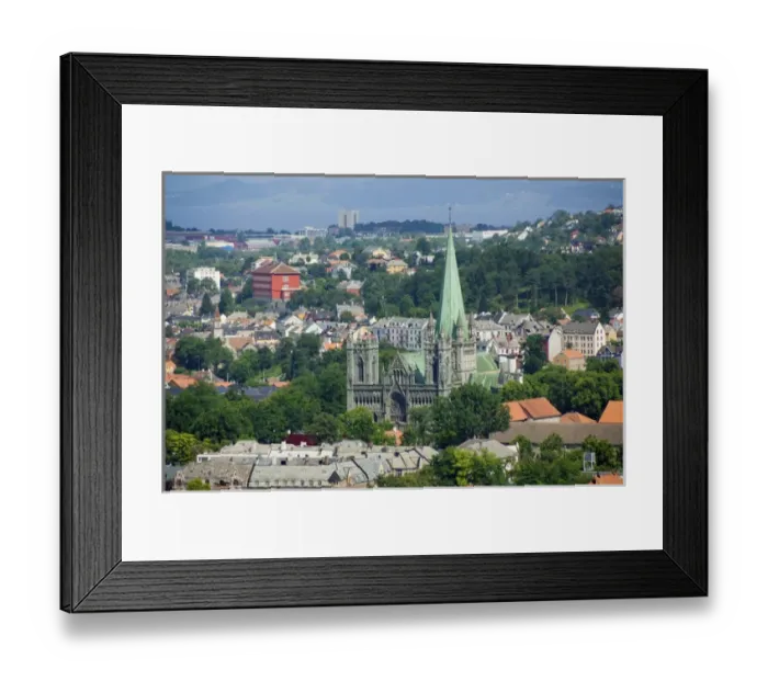 Framed Print : Norway, Trondheim. City overview with Nidaros Cathedral (aka Trondheim Cathedral) Framed Print : Norway, Trondheim. City overview with Nidaros Cathedral (aka Trondheim Cathedral)