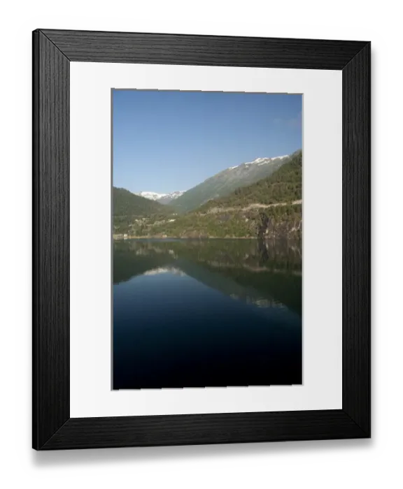 Framed Print : Norway, Hellesylt. Geirangerfjord at the port city of Hellesylt. UNESCO