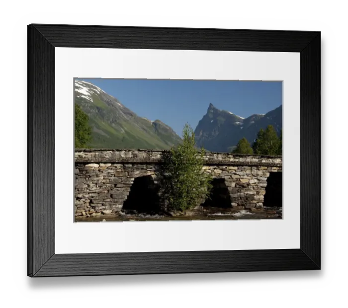 Framed Print : Norway, Hornindal, Honndalshytta. Old Horndola Bridge, historical stone bridge. Historic Framed Print : Norway, Hornindal, Honndalshytta. Old Horndola Bridge, historical stone bridge. Historic