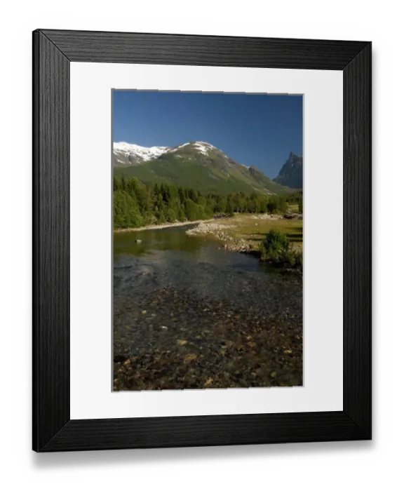 Framed Print : Norway, Hornindal, Honndalshytta. Countryside view from historic Horndola Bridge Framed Print : Norway, Hornindal, Honndalshytta. Countryside view from historic Horndola Bridge