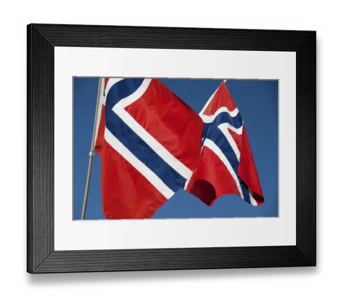 Framed Print : Norway. Norwegian flags Framed Print : Norway. Norwegian flags