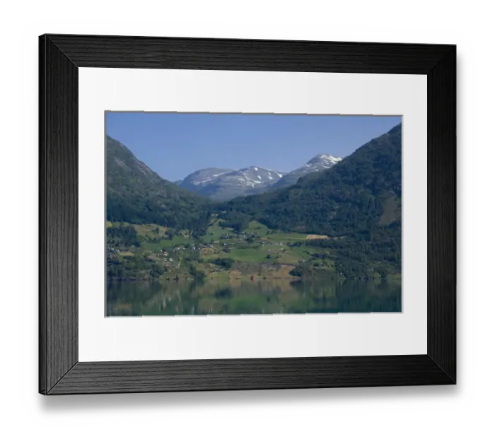Framed Print : Norway, Geirangerfjord District. Scenic view of Jostedalsbreen National Park