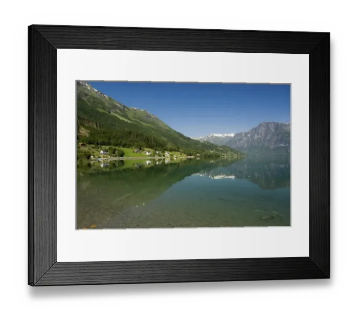 Framed Print : Norway, Geirangerfjord District. Scenic view of Jostedalsbreen National Park