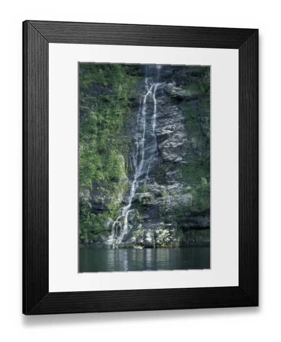 Framed Print : Norway, Geiranger Fjord. Waterfall Framed Print : Norway, Geiranger Fjord. Waterfall